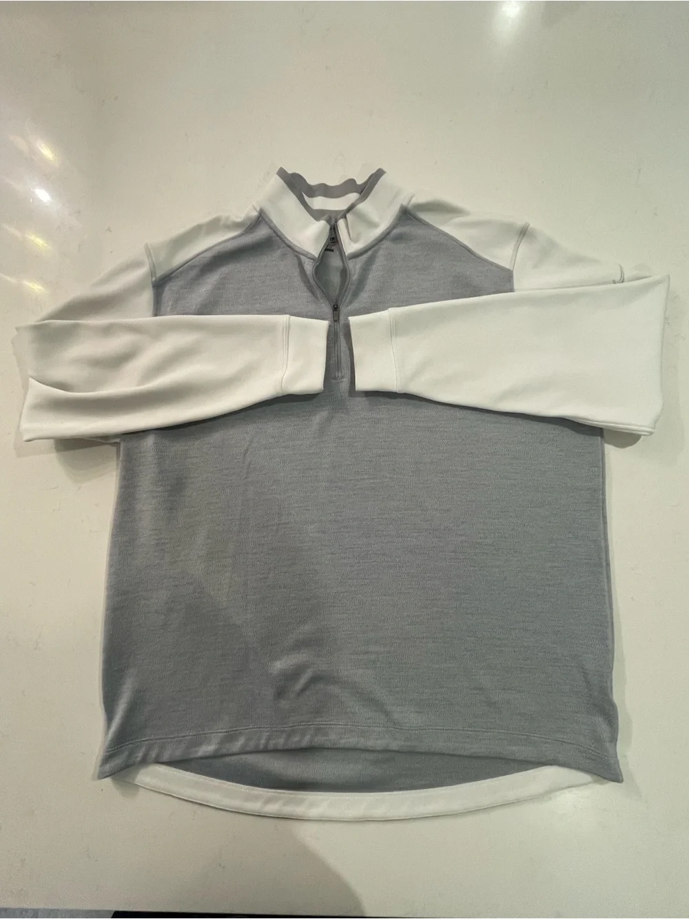 Nike Golf Tour Performance Dri-Fit 1/4 Zip Pullover Mens 2XL Gray White